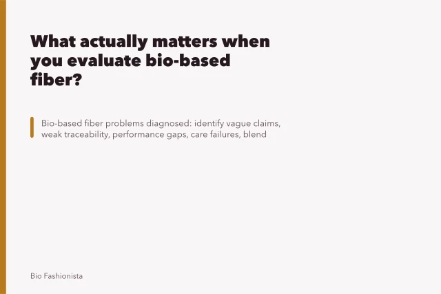 What actually matters when you evaluate bio-based fiber?. What actually matters when you evaluate bio-based fiber?