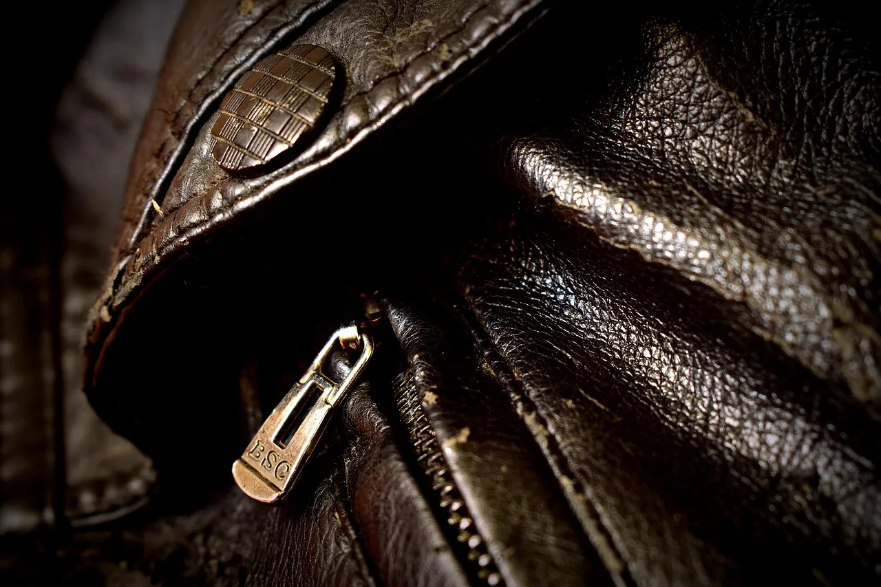 leather jacket, leather clothing, zipper, close up, leather jacket, leather jacket, leather jacket, leather jacket, leather jacket. Biosynthetic and biofabricated materials checklist: process