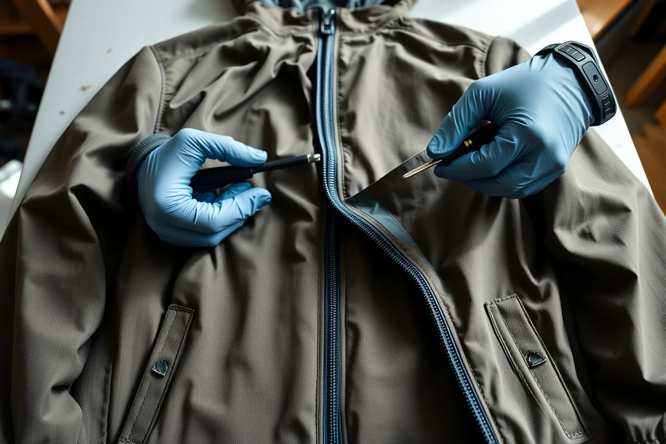 Lightweight city jacket with replaceable zipper and cuff tabs on repair bench. What a traceable circular fashion design example can show (2027 update)