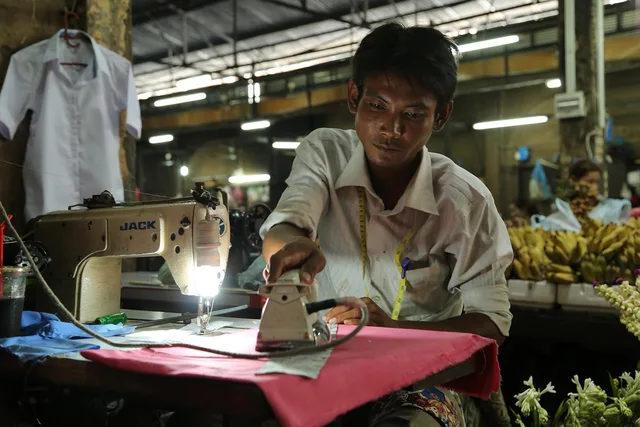 cambodia, tailoring, sewing, factory, siem reap. Fashion supply chain traceability: claims, mapping, events, and evidence