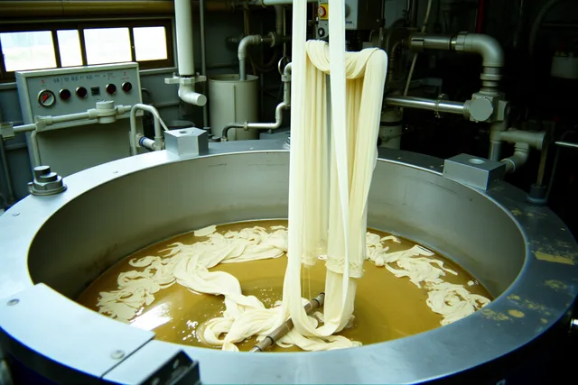 Textile dyeing machine with fabric circulating through dye bath in mill. 9 details of textile dyes and finishes people miss