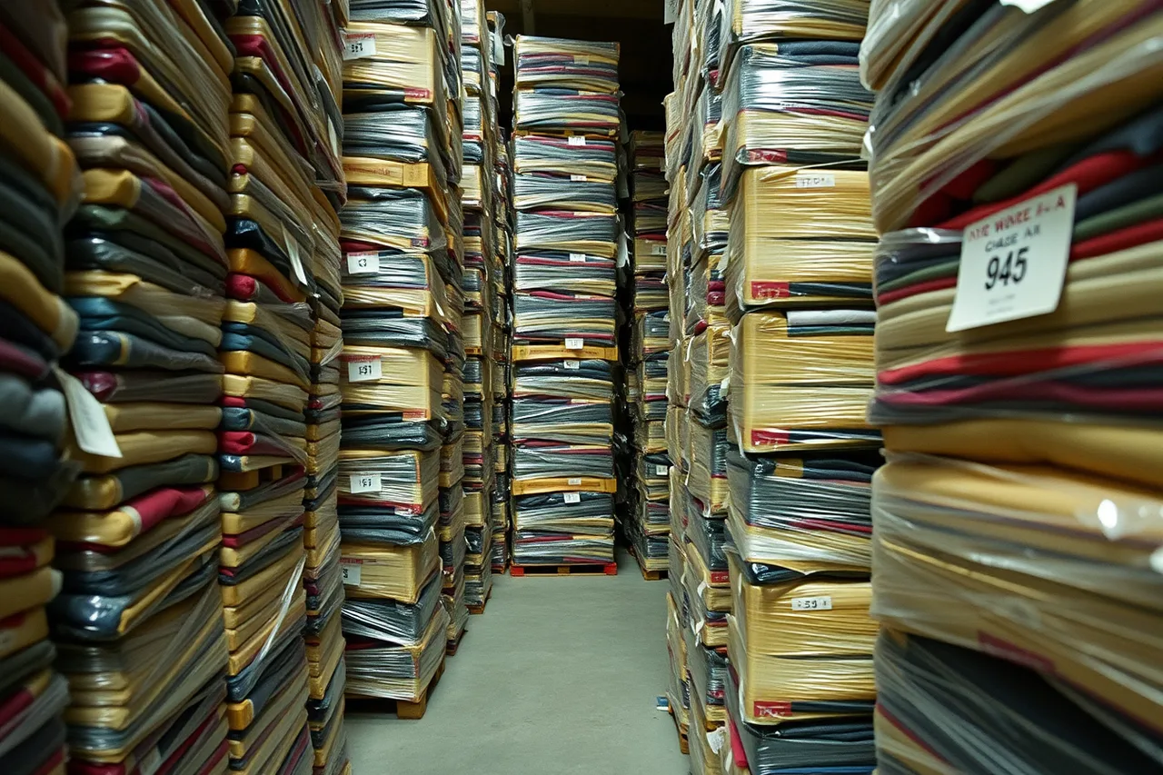 Stacks of unsold grade-A clothing bales in warehouse (Straight talk about reuse and recycling, without the sales pitch)